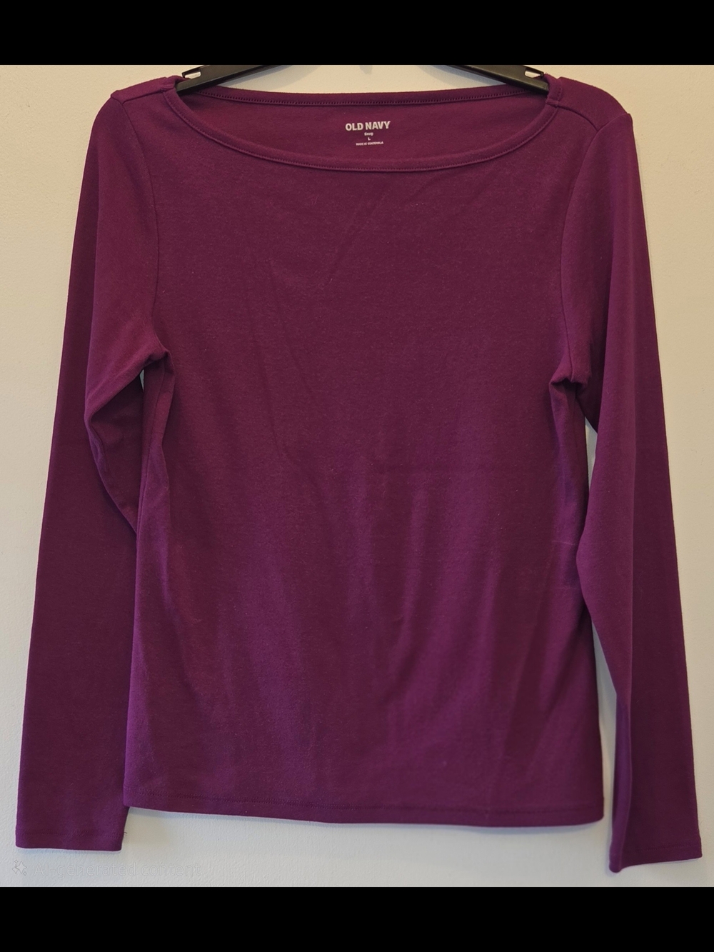 Old Navy Women's Long Sleeve Boatneck Top in Plum